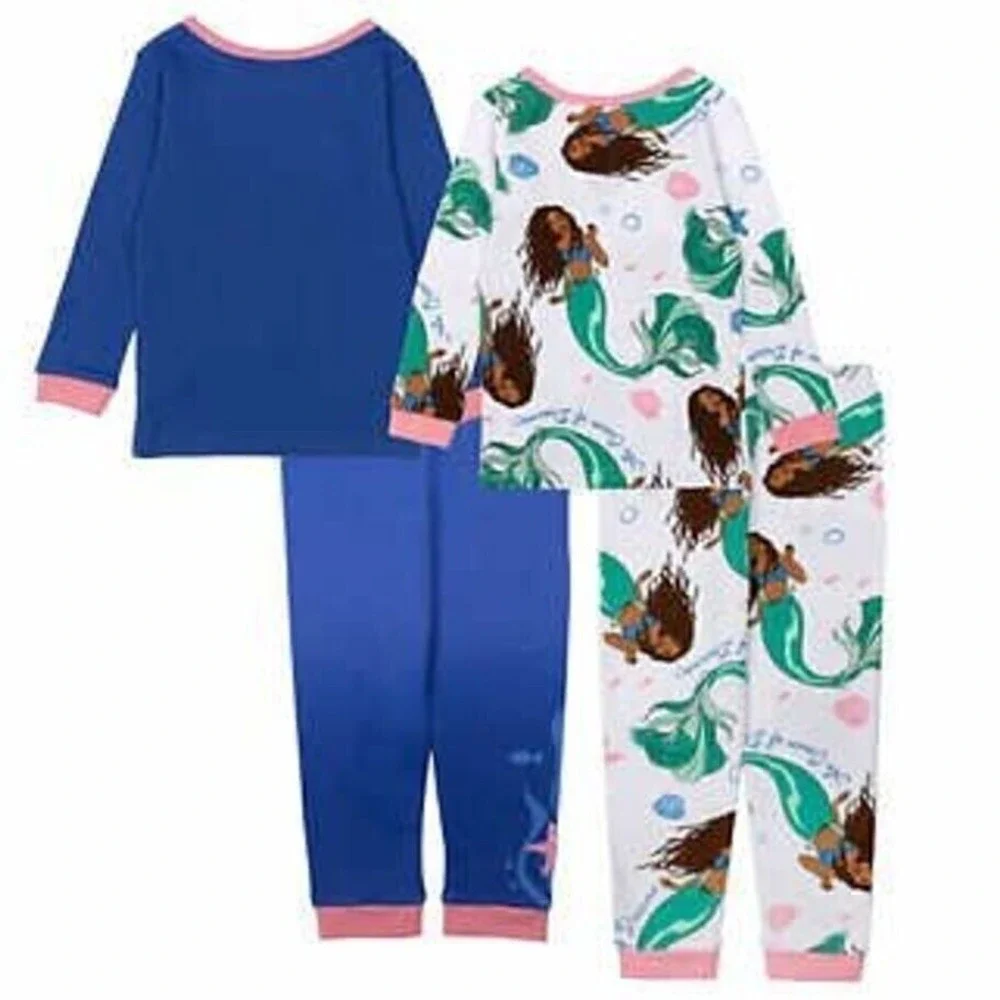 Disney Ariel Character Kids' 4-piece Cotton Pajama Set‎ Size 6 New with Tags!